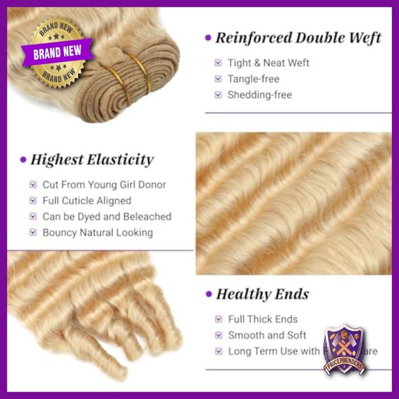 10-14 Inch Human Hair Extensions 3C4A Deep Wave Virgin Brazilian Bundles main image 4